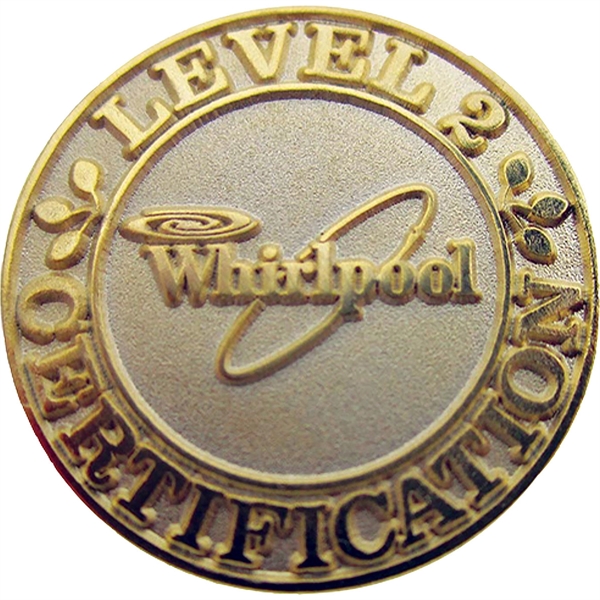 Die struck metal lapel pin that's sandblasted copper and brass.... from ASI 61966 HPG / BCG Creations HPG Gold