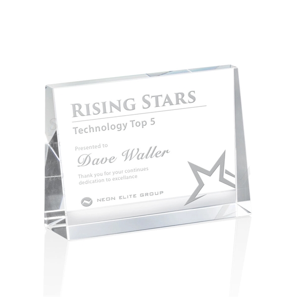 The bold Tweed award is a thick freestanding optical crystal award... from ASI 84592 St Regis Group / St Regis