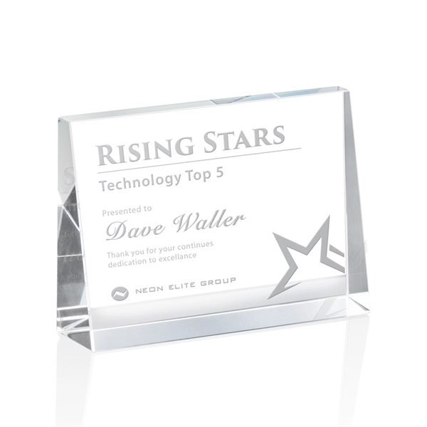 The bold Tweed award is a thick freestanding optical crystal award... from ASI 84592 St Regis Group / St Regis