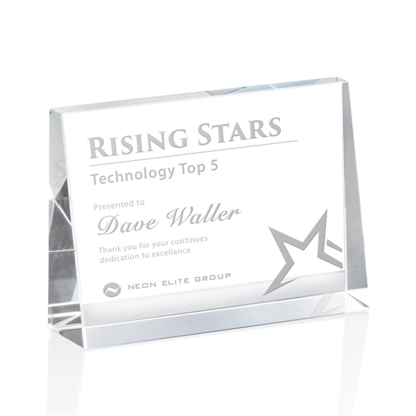 The bold Tweed award is a thick freestanding optical crystal award... from ASI 84592 St Regis Group / St Regis