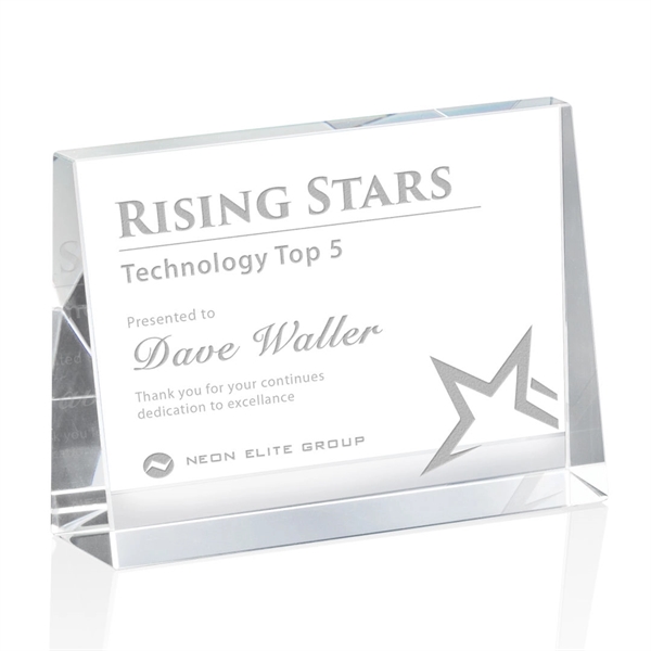 The bold Tweed award is a thick freestanding optical crystal award... from ASI 84592 St Regis Group / St Regis