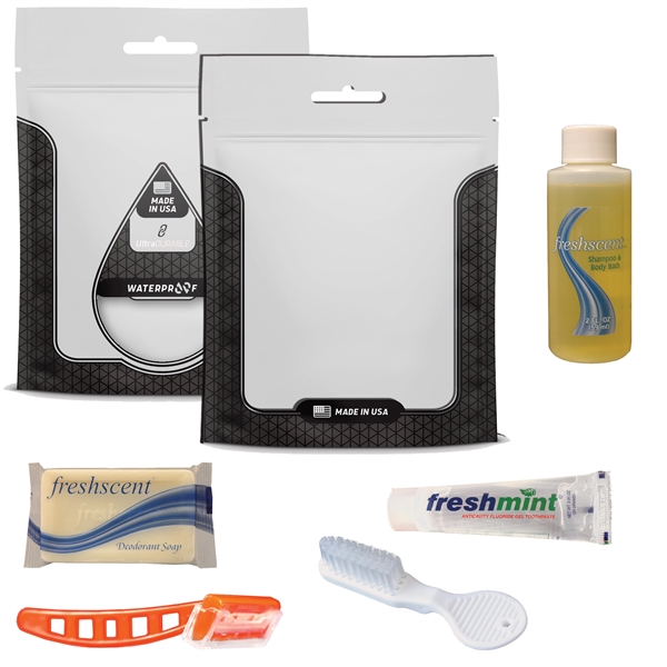 Prison kit with a toothbrush, razor, shampoo, toothpaste, and soap.... from ASI 84514 Safety Made