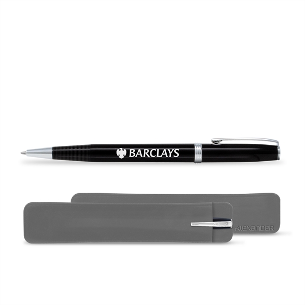 Plastic body, twist action open/close design, ballpoint pen. Small size for... from ASI 34040 Alexander Mfg Co