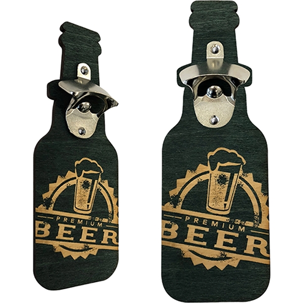 Custom laser engraved wood wall mounted bottle opener.... from ASI 61966 HPG / BCG Creations HPG Gold
