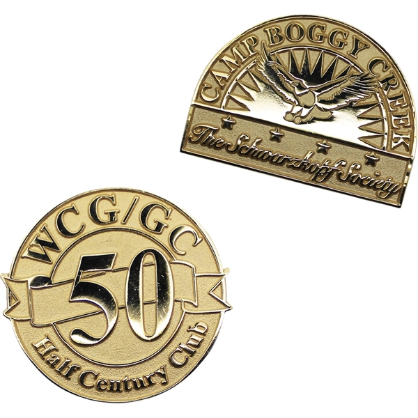 Die struck metal lapel pin that's sandblasted copper and brass.... from ASI 61966 HPG / BCG Creations HPG Gold