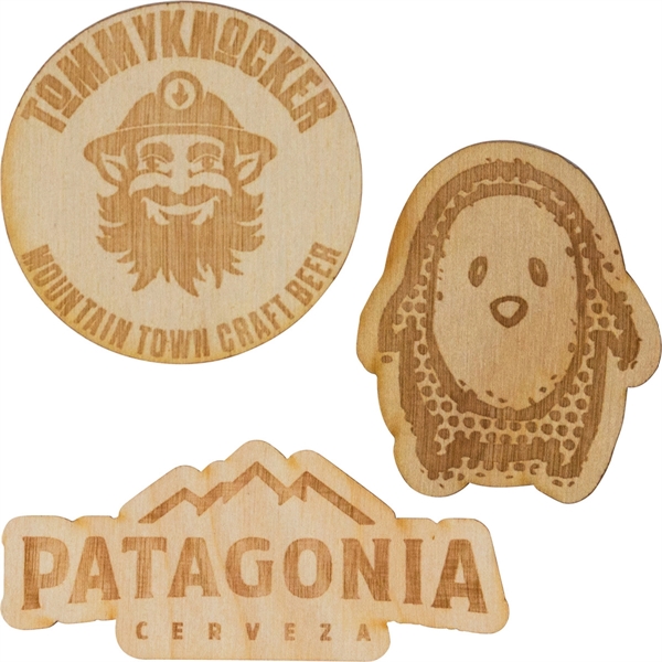 Custom Laser engraved wood stickers have a 3M backing and are... from ASI 61966 HPG / BCG Creations HPG Gold