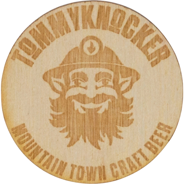 Custom Laser engraved wood stickers have a 3M backing and are... from ASI 61966 HPG / BCG Creations HPG Gold