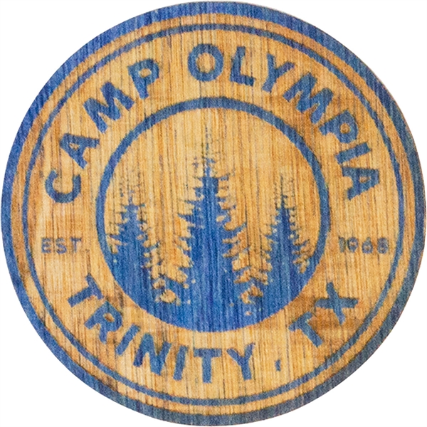 Custom Laser engraved wood stickers have a 3M backing and are... from ASI 61966 HPG / BCG Creations HPG Gold