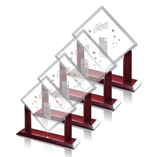 Starfire diamond shape award on a rosewood piano finish base.... from ASI 84592 St Regis Group / St Regis