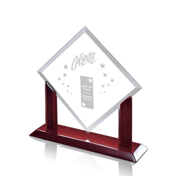 Starfire diamond shape award on a rosewood piano finish base.... from ASI 84592 St Regis Group / St Regis