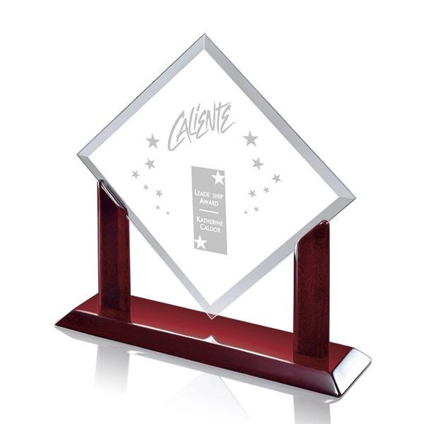 Starfire diamond shape award on a rosewood piano finish base.... from ASI 84592 St Regis Group / St Regis
