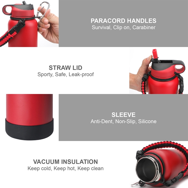 Paracord handle carrier, Silicone no-leak straw lid, silicone anti-slip anti-dent sleeve,... from ASI 39820 Opusline (Benmex)