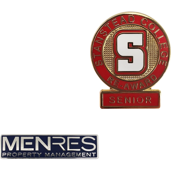 Custom shape epola lapel pins... from ASI 61966 HPG / BCG Creations HPG Gold