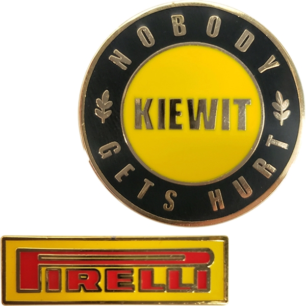 Custom shape epola lapel pins... from ASI 61966 HPG / BCG Creations HPG Gold