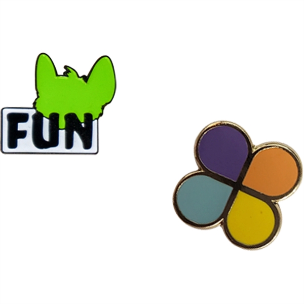 Custom shape epola lapel pins... from ASI 61966 HPG / BCG Creations HPG Gold