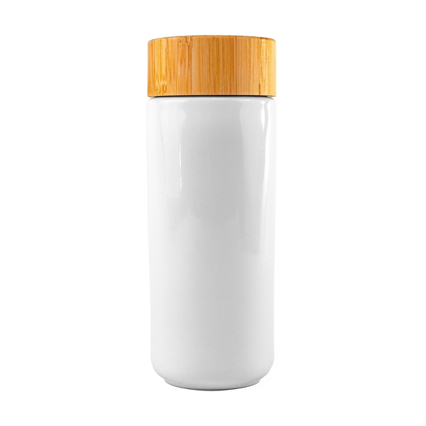 10oz Sleek Double Wall Ceramic Mug with Bamboo Lid... from ASI 99030 Zipline