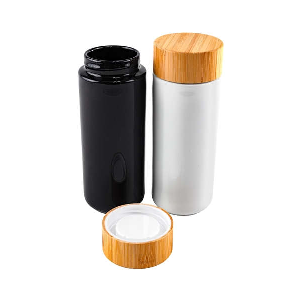 10oz Sleek Double Wall Ceramic Mug with Bamboo Lid... from ASI 99030 Zipline