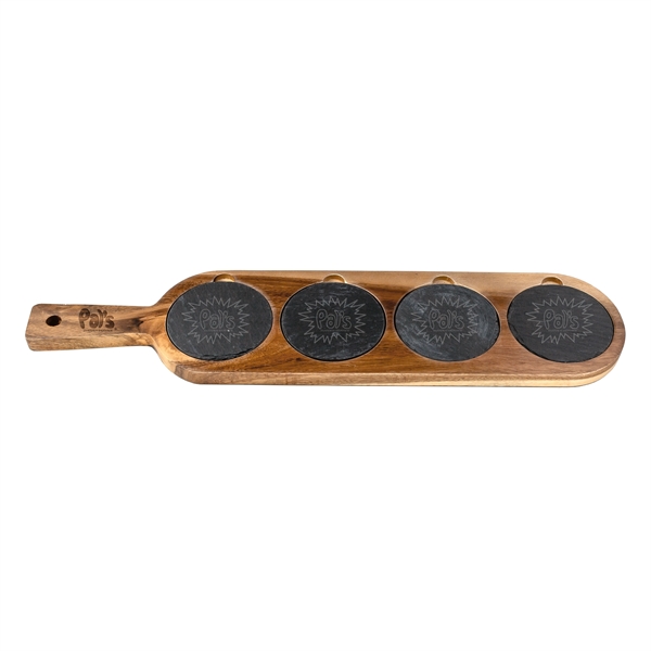 Long Flair Acacia Wood/Slate Serving Board... from ASI 99030 Zipline / Zipline®