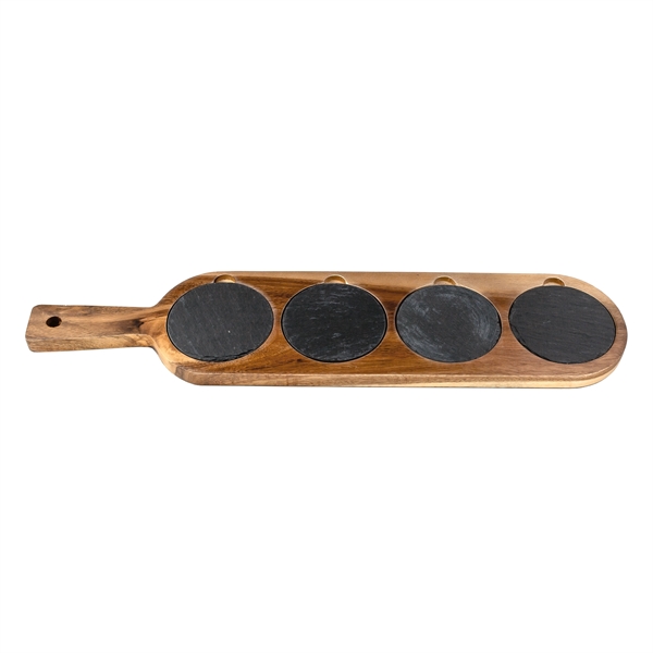 Long Flair Acacia Wood/Slate Serving Board... from ASI 99030 Zipline / Zipline®