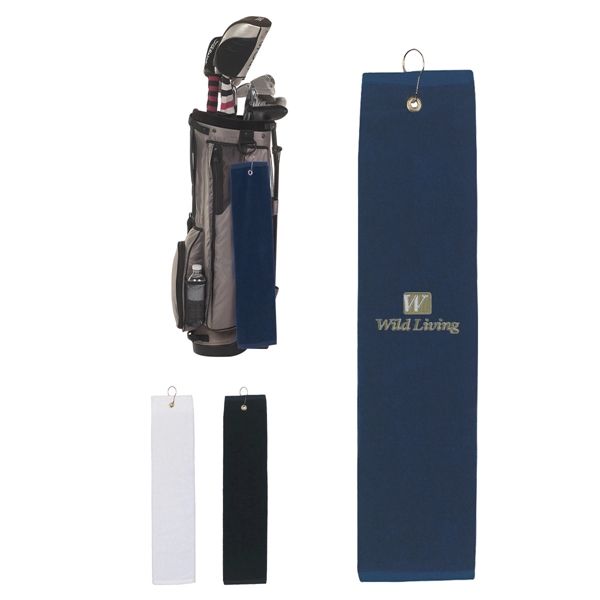 100% cotton tri-fold golf towel with metal grommet and a hook.... from ASI 61125 Hit Promotional Products / Hit®