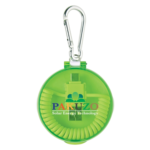 Plastic travel case with carabiner and 4-in-1 charging cables. Compatible w/... from ASI 61125 Hit Promotional Products / Hit®