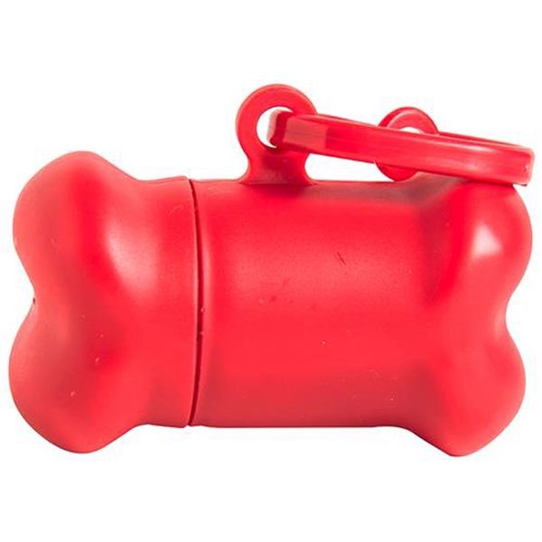 Pet waste bag dispenser. Includes 15 polybags. Bone shape. Oversize clip... from ASI 79840 The Proinnovative Line