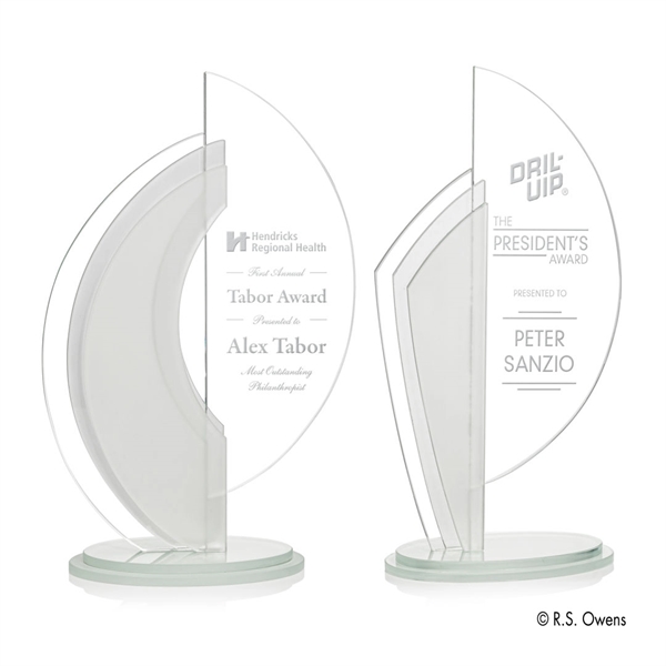 Clear and frosted optical crystal award; 12" x 7 3/4".... from ASI 84592 St Regis Group / R S Owens & Co Inc