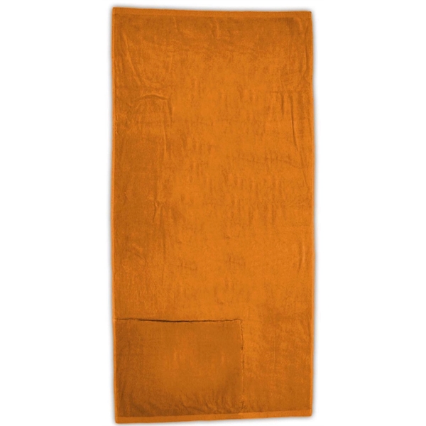 35" x 60" beach towel that folds into its own attached... from ASI 91605 Towel Specialties