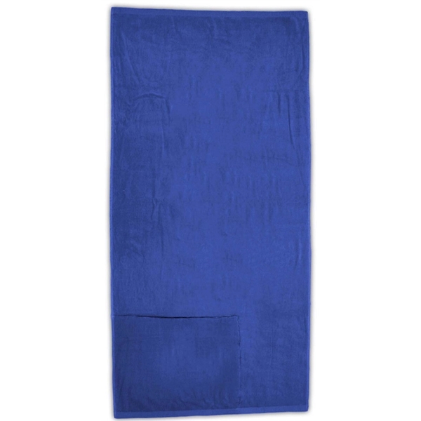 35" x 60" beach towel that folds into its own attached... from ASI 91605 Towel Specialties