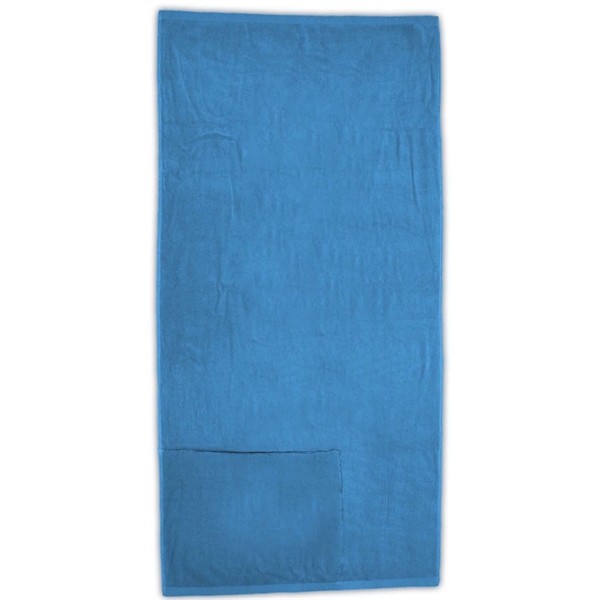 35" x 60" beach towel that folds into its own attached... from ASI 91605 Towel Specialties