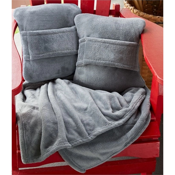 45" x 50" personal-sized travel blanket that folds into a compact... from ASI 91605 Towel Specialties / Cobblestone Mills