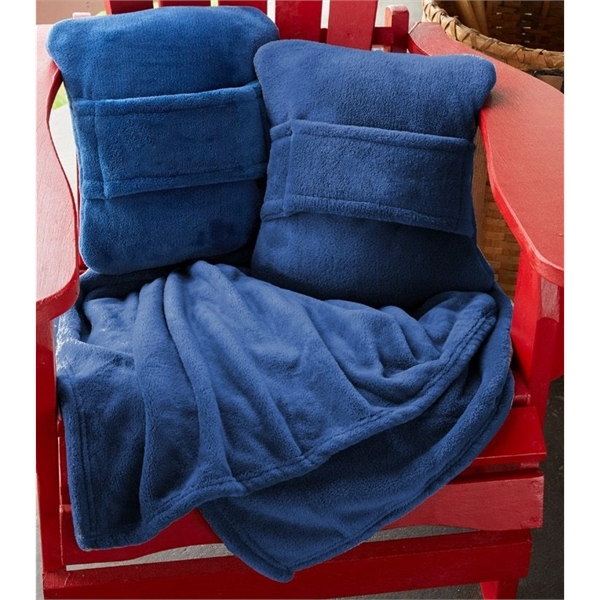 45" x 50" personal-sized travel blanket that folds into a compact... from ASI 91605 Towel Specialties / Cobblestone Mills