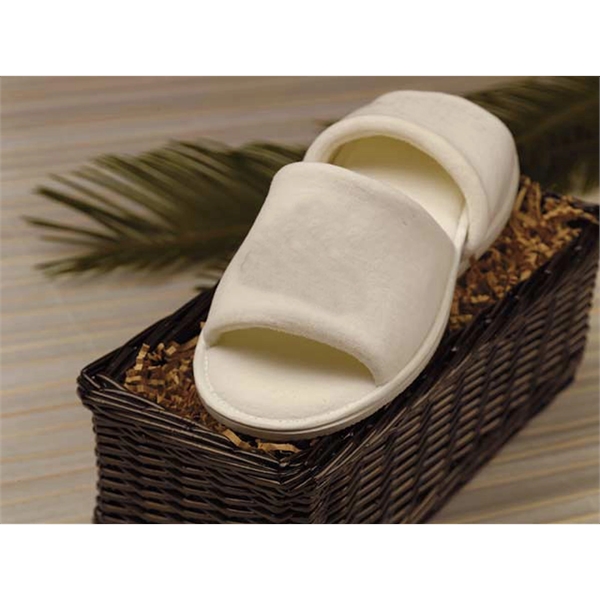 Pair of open-toe slippers in a bag.... from ASI 91605 Towel Specialties / Cobblestone Mills