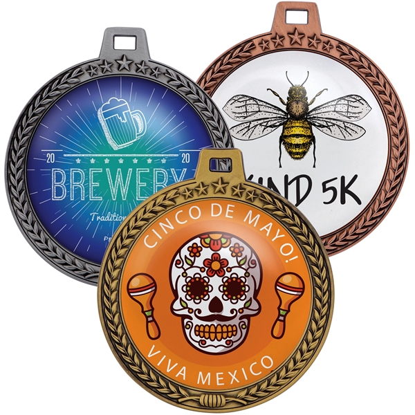 3" die cast zinc alloy medals with with wreath and star... from ASI 52263 EMT / EMT EASY