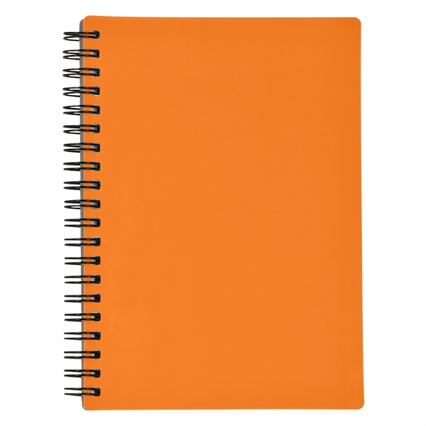Spiral bound notebook with rubberized cover, cardboard back, and 70 lined... from ASI 61125 Hit Promotional Products / Hit®