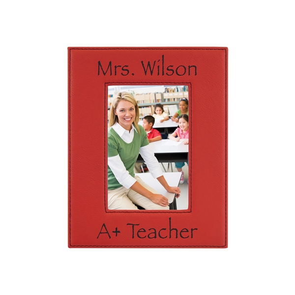 6 3/4" x 8 3/4" x 3/8" red PU leatherette frame... from ASI 74601 Calico