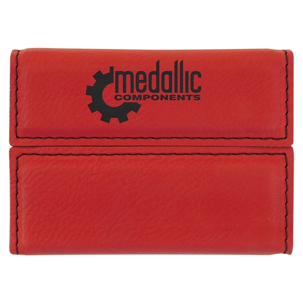 3 3/4" x 2 3/4" x 9/16" red PU leather business... from ASI 74601 Calico