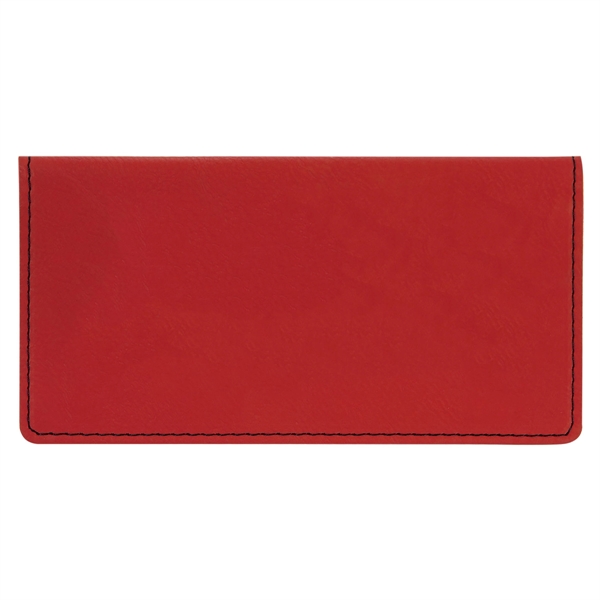 6 3/4" x 3 1/2" x 1/16" red PU leatherette checkbook... from ASI 74601 Calico