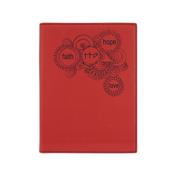7" x 9" red PU leather portfolio with 50 page writing... from ASI 74601 Calico