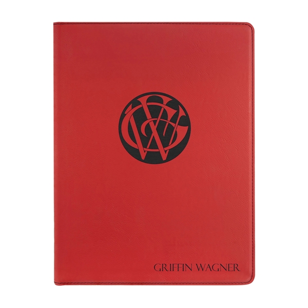 1.5" x 9.5" x 12" red polyurethane leather portfolio with writing... from ASI 74601 Calico