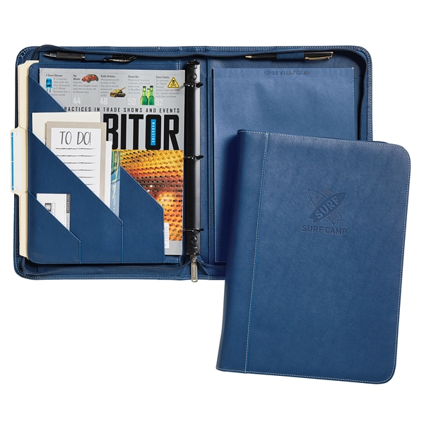 Hamilton Zippered 3-Ring Binder Padfolio with gusseted file pocket and pen... from ASI 86565 Seville Gear