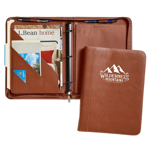 Hamilton Zippered 3-Ring Binder Padfolio with gusseted file pocket and pen... from ASI 86565 Seville Gear