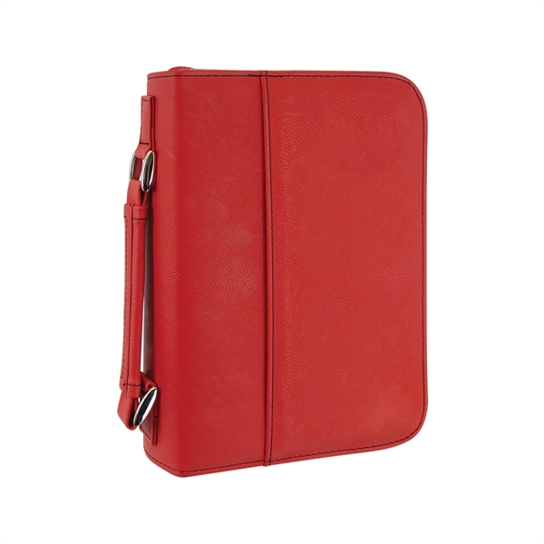 6 3/4" x 9 1/4" x 2" red PU leatherette zippered... from ASI 74601 Calico