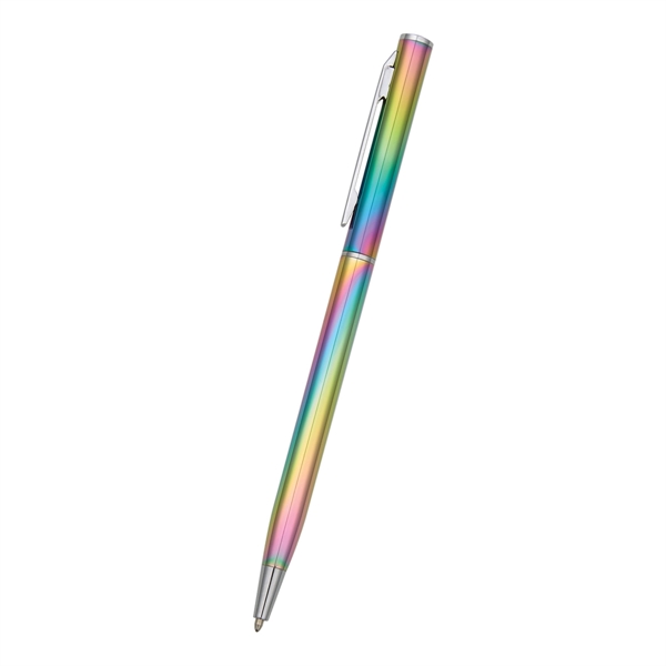 5 1/2" twist-action pen made of aluminum with an iridescent rainbow... from ASI 61125 Hit Promotional Products / Hit®