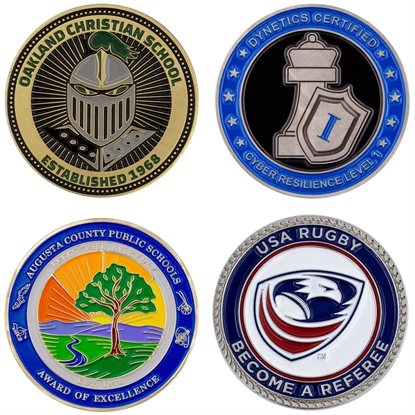 Brass die struck challenge coins in assorted sizes with 2D imprint... from ASI 52263 EMT / EMT