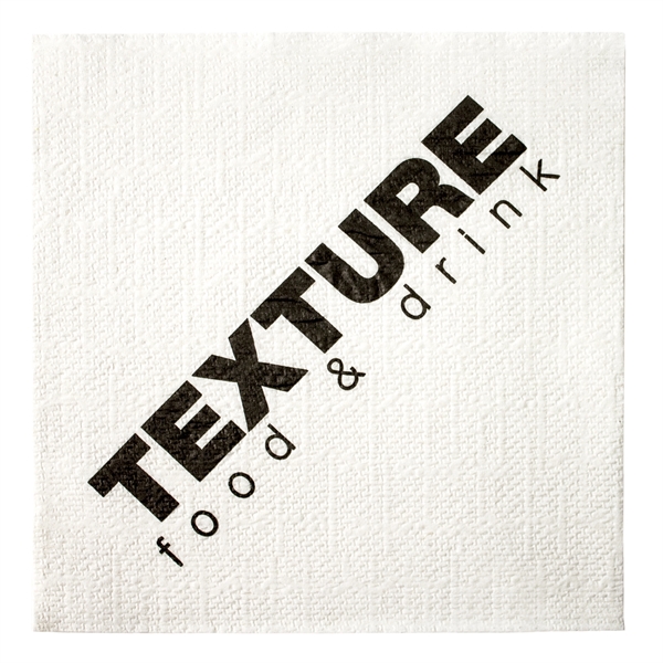 White 1-ply 100% recycled cocktail napkin with 1/4 fold, 10" x... from ASI 88200 TK Sorg's - A Div of Arch Promo Group, LLC / GRANDE