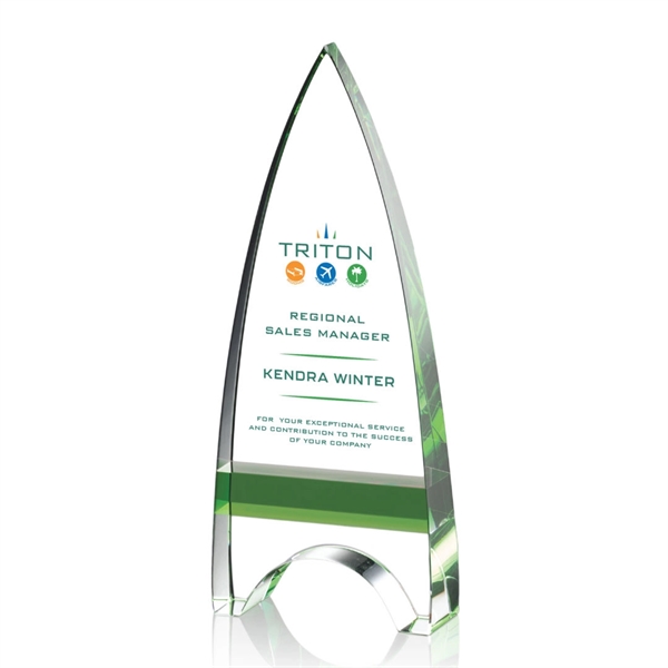 Our tapered arrowhead Optical Crystal tower is inlaid with Emerald Optical... from ASI 84592 St Regis Group / St Regis