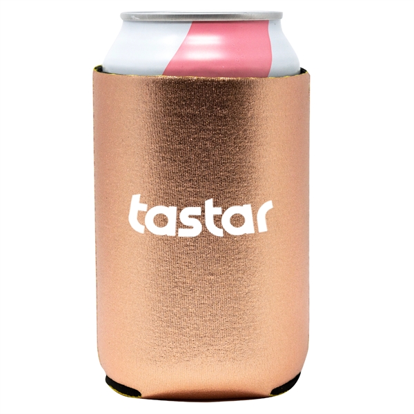 Flashy metallic neoprene can cooler keeps drinks cold, hands dry, and... from ASI 61966 HPG / Best Promotions USA