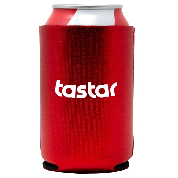 Flashy metallic neoprene can cooler keeps drinks cold, hands dry, and... from ASI 61966 HPG / Best Promotions USA