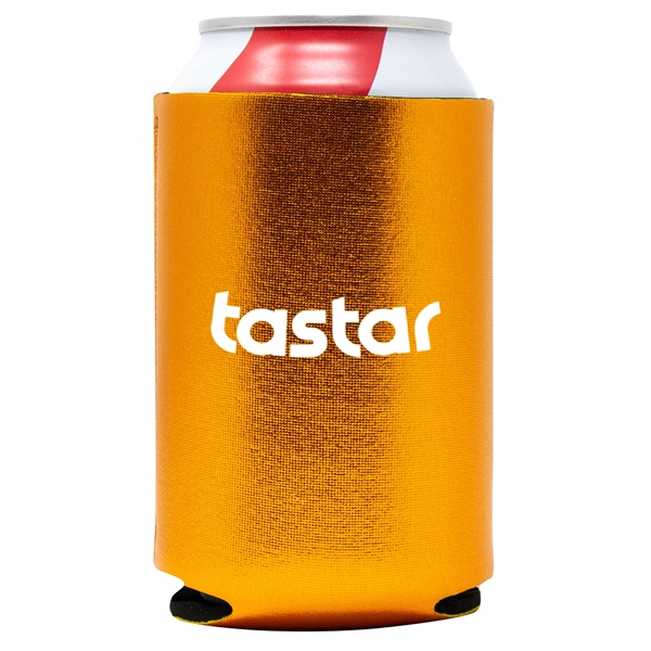 Flashy metallic neoprene can cooler keeps drinks cold, hands dry, and... from ASI 61966 HPG / Best Promotions USA